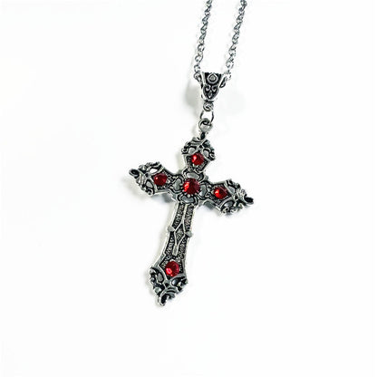 Alloy Christian Gothic Cross Necklace for Men and Women