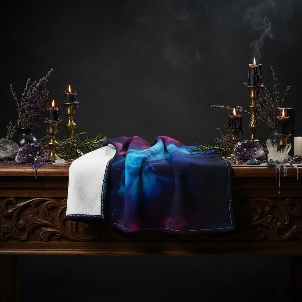 Celestial Wolf Pattern Micro Fleece Throw Blanket (1pc) Sorceress Sanctuary
