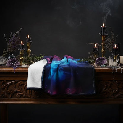 Celestial Wolf Pattern Micro Fleece Throw Blanket (1pc) Sorceress Sanctuary