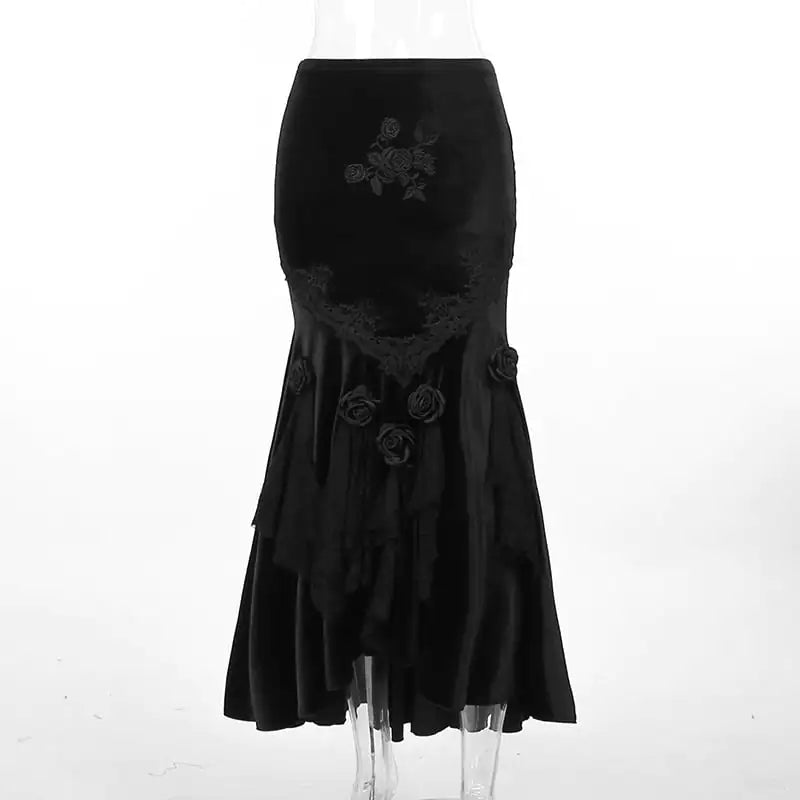 Elegant Goth Fishtail Dress