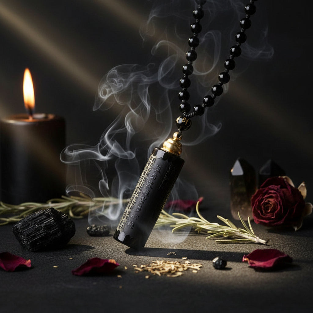 Obsidian Sutra Necklace