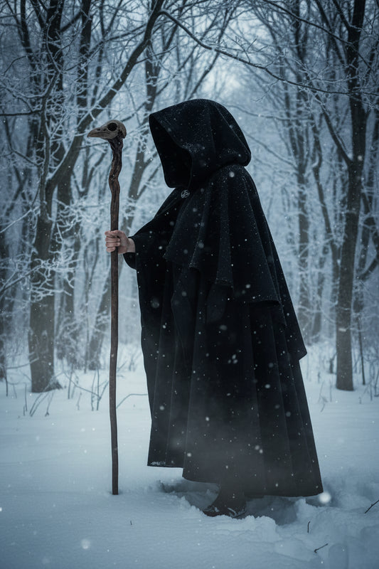 Medieval Hooded Cloak with Long Sleeves for Cosplay Sorceress Sanctuary