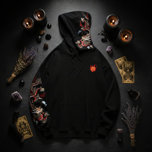 Original Terry Kirin Dragon Embroidered Hoodie Sorceress Sanctuary