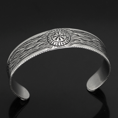 Viking Stainless Steel Vintage Rune Open Bracelet