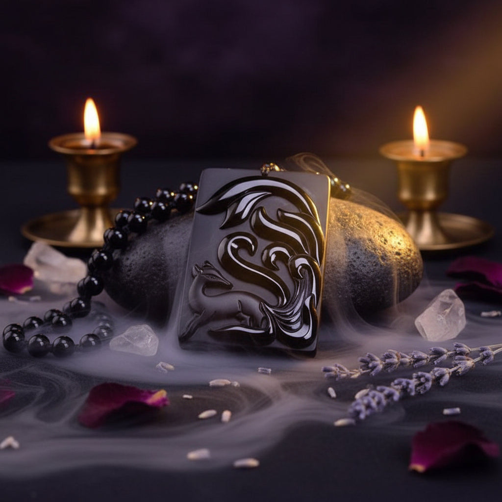 Obsidian Fox Necklace