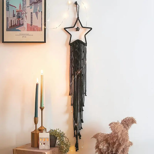 Handmade Dream Catcher | Black Star & Moon