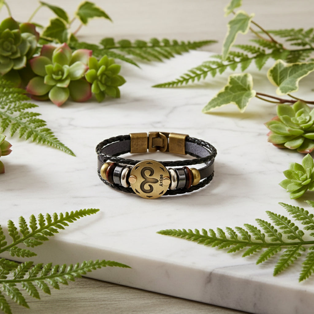 Bracelet with Aries symbol on a white background