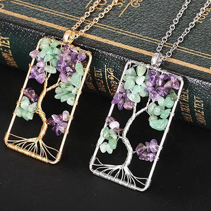 Tree of Life Necklace with Chakra Stones