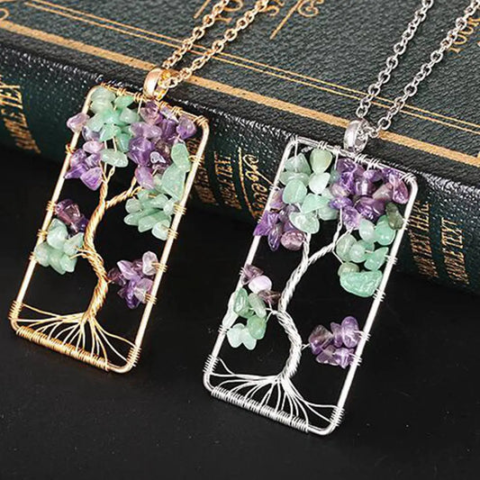 Tree of Life Necklace with Chakra Stones