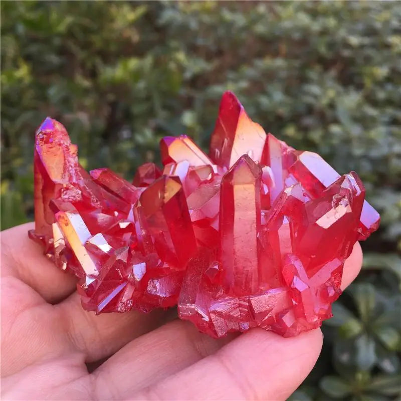 Natural Electroplated Red Crystal Cluster