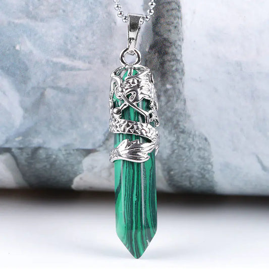 Stone Dragon Totem | Crystal Necklace