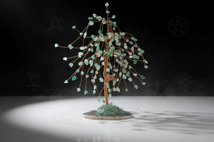 Mystic Crystal Tree - Sorceress Sanctuary Colorful Gem Gravel Tree Agate Sheet Base-Fluorite gravel tree agate sheet base-Amethyst gravel tree agate sheet base-Pink Crystal Weeping Willow Gravel Tree Agate Sheet Base-Aquamarine + Amethyst + Lapis Lazuli Weeping Willow Gravel Tree Agate Piece Base