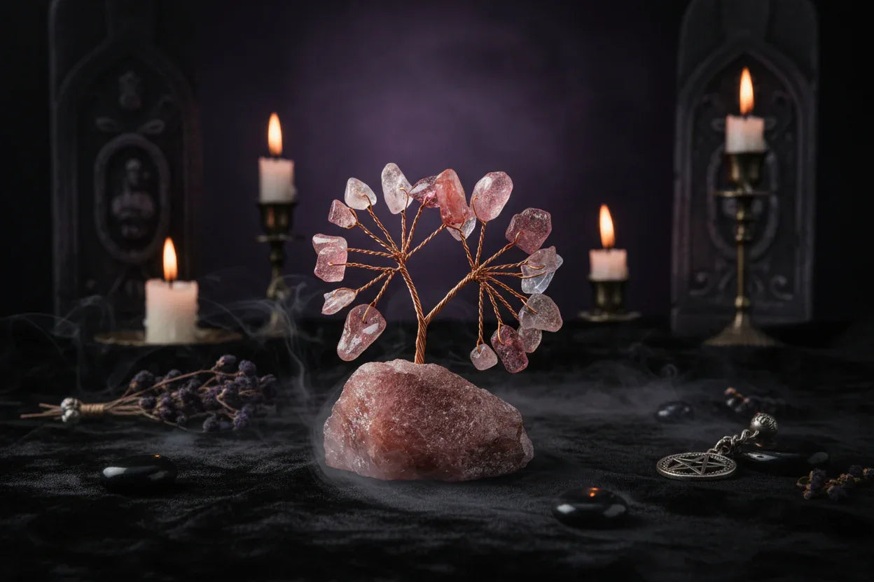 Mystic Crystal Tree - Sorceress Sanctuary Colorful Gem Gravel Tree Agate Sheet Base-Fluorite gravel tree agate sheet base-Amethyst gravel tree agate sheet base-Pink Crystal Weeping Willow Gravel Tree Agate Sheet Base-Aquamarine + Amethyst + Lapis Lazuli Weeping Willow Gravel Tree Agate Piece Base