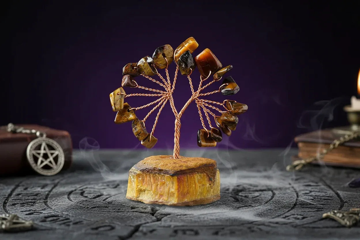 Mystic Crystal Tree - Sorceress Sanctuary Colorful Gem Gravel Tree Agate Sheet Base-Fluorite gravel tree agate sheet base-Amethyst gravel tree agate sheet base-Pink Crystal Weeping Willow Gravel Tree Agate Sheet Base-Aquamarine + Amethyst + Lapis Lazuli Weeping Willow Gravel Tree Agate Piece Base
