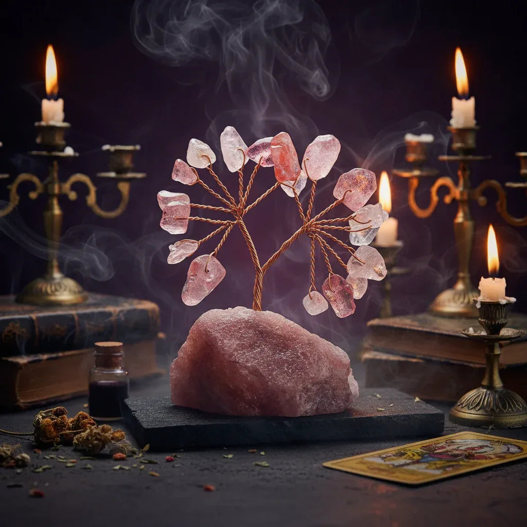 Mystic Crystal Tree - Sorceress Sanctuary Colorful Gem Gravel Tree Agate Sheet Base-Fluorite gravel tree agate sheet base-Amethyst gravel tree agate sheet base-Pink Crystal Weeping Willow Gravel Tree Agate Sheet Base-Aquamarine + Amethyst + Lapis Lazuli Weeping Willow Gravel Tree Agate Piece Base