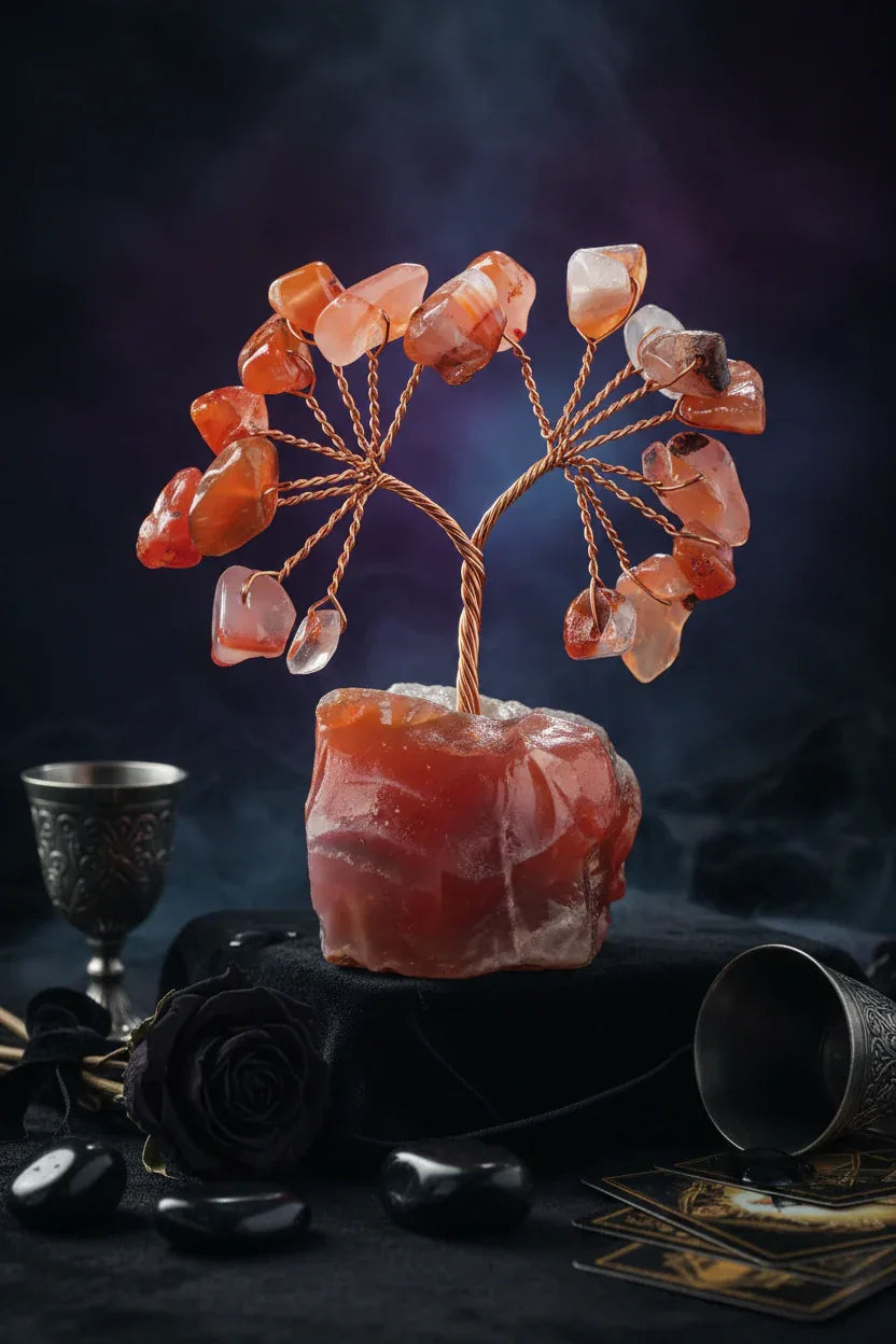 Mystic Crystal Tree - Sorceress Sanctuary Colorful Gem Gravel Tree Agate Sheet Base-Fluorite gravel tree agate sheet base-Amethyst gravel tree agate sheet base-Pink Crystal Weeping Willow Gravel Tree Agate Sheet Base-Aquamarine + Amethyst + Lapis Lazuli Weeping Willow Gravel Tree Agate Piece Base