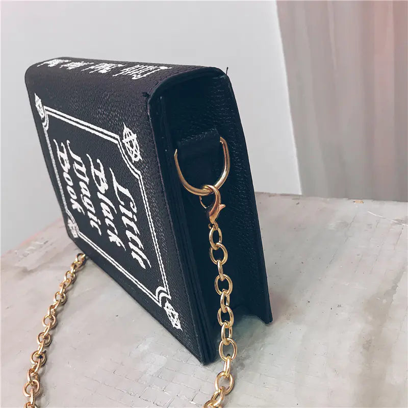 Little Black Magic Book Chain Crossbody Bag for Women