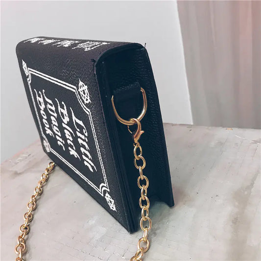 Little Black Magic Book Chain Crossbody Bag for Women
