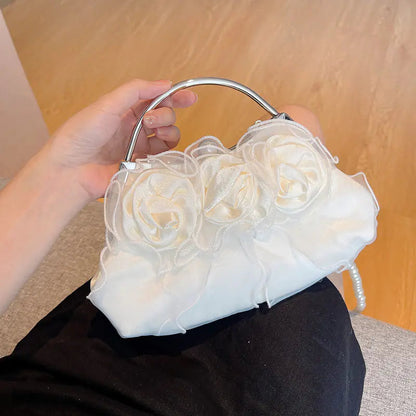 Vintage Pearl Rose Flower Fairy Portable Bag Sorceress Sanctuary