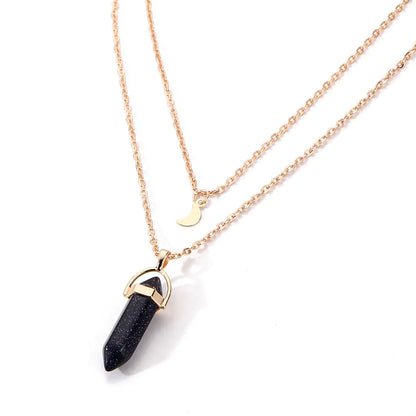 Natural Crystal Moon Necklace