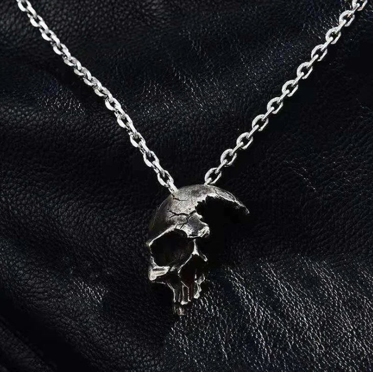Half Face Skull Necklace
