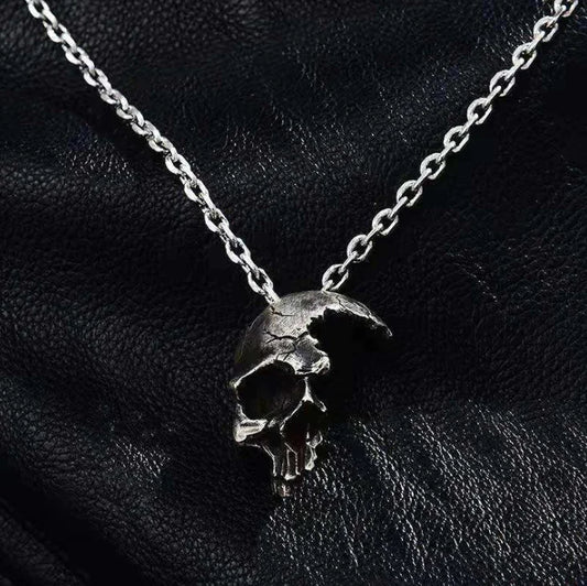 Half Face Skull Necklace