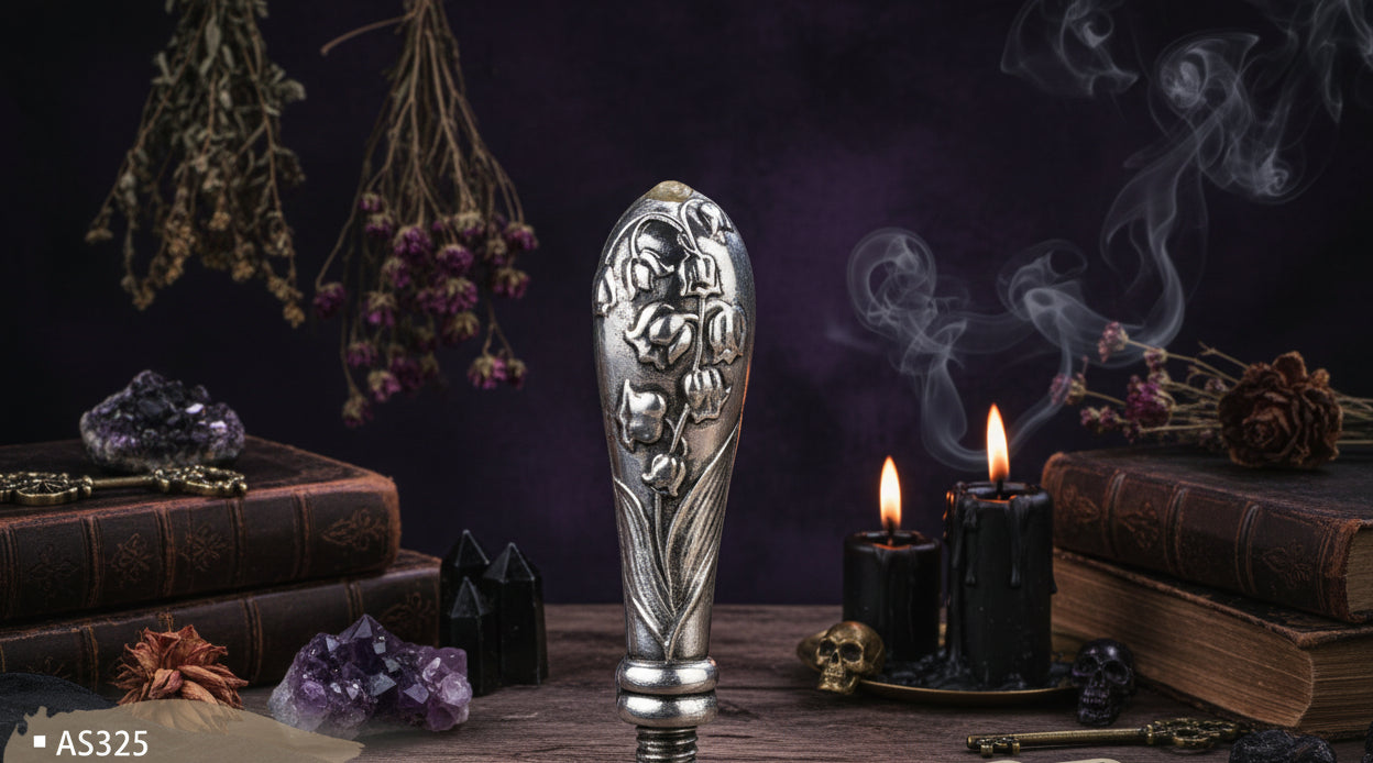 Wax Seal Set - Sorceress Sanctuary AS316 ancient Golden Bell orchid handle (without Seal head)-AS316 ancient silver purple orchid handle (excluding seal head)-AS317 Pearl cloud upper handle white (not including seal head)-AS317 Pearl cloud upper handle Blue (excluding seal head)-AS317 Pearl cloud upper handle dark green (excluding seal head)