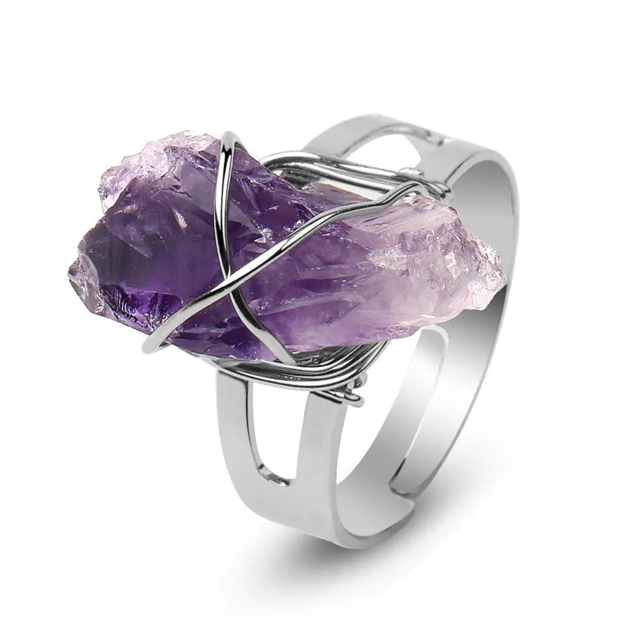 Natural Stone Crystal Ring