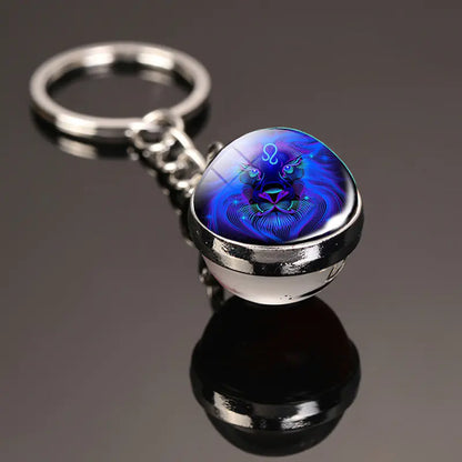 Zodiac Keychain | Time Gem Double-Sided Glass Ball