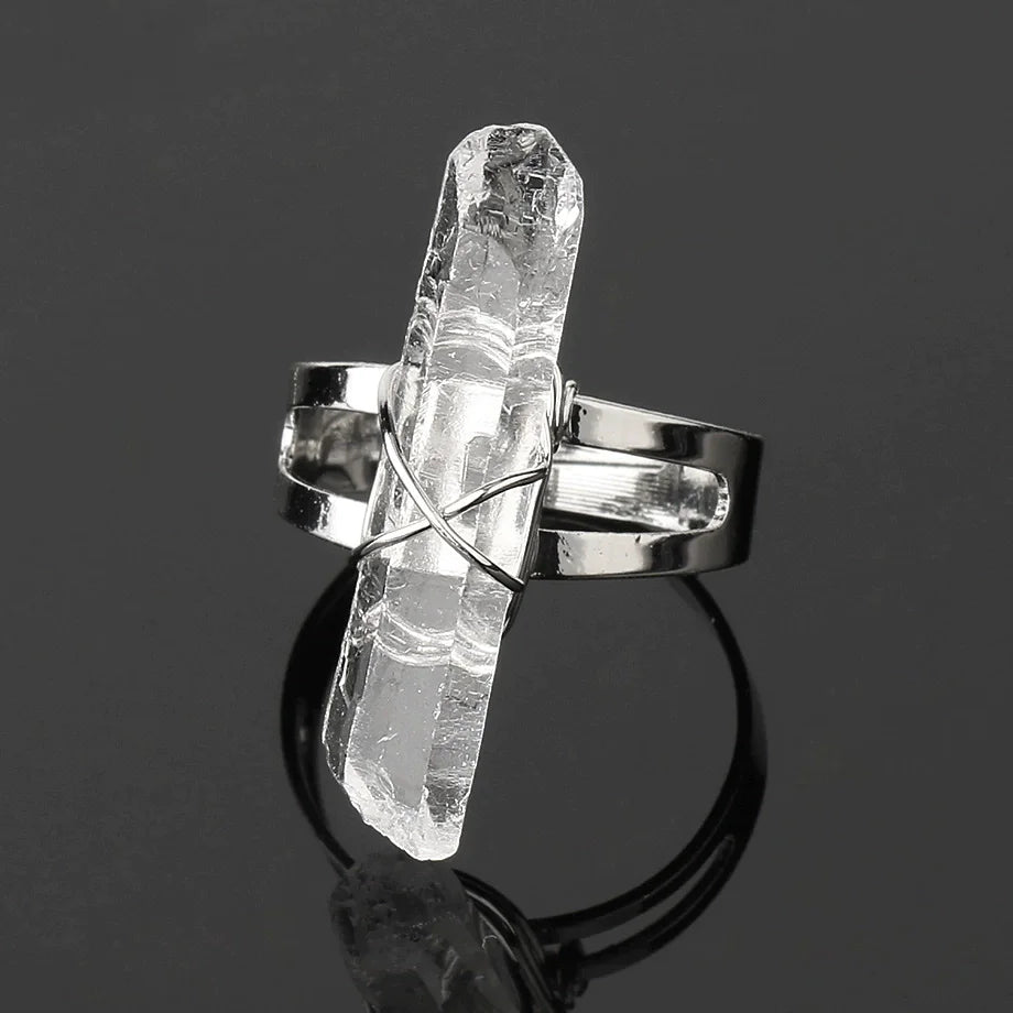 Natural Stone Crystal Ring