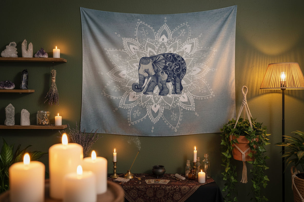 Elephant Mandala Tapestry