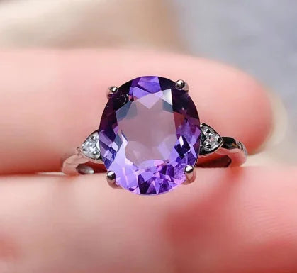 Purple Zircon Amethyst Ring