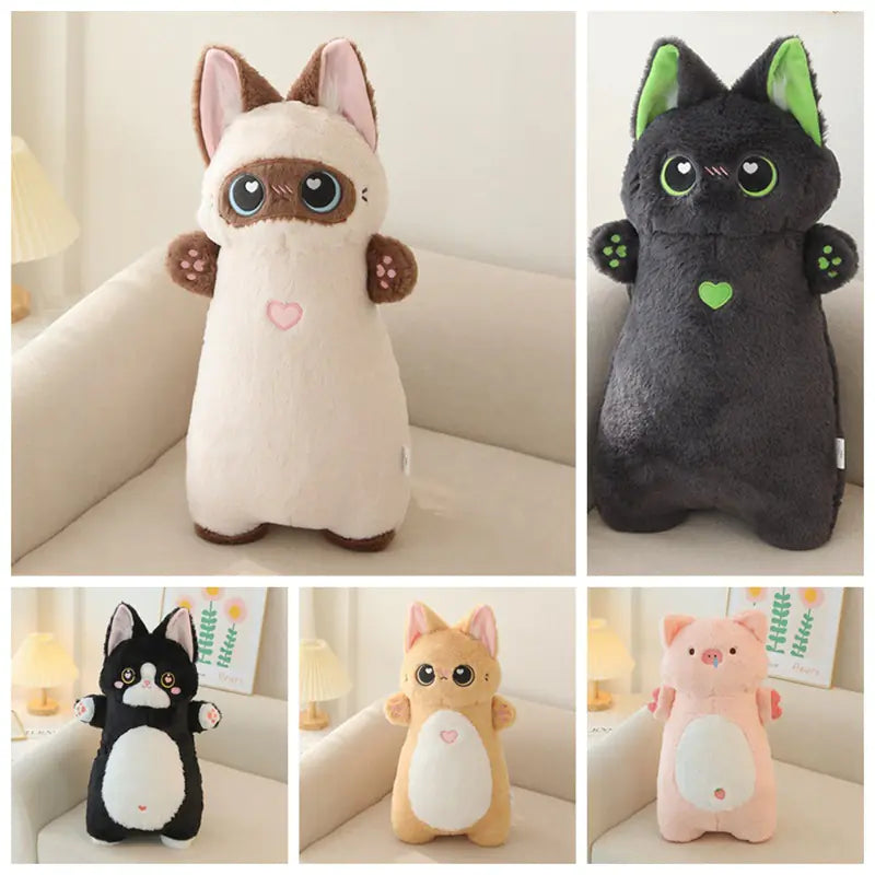 Siamese Cat & Pig Long Plushies