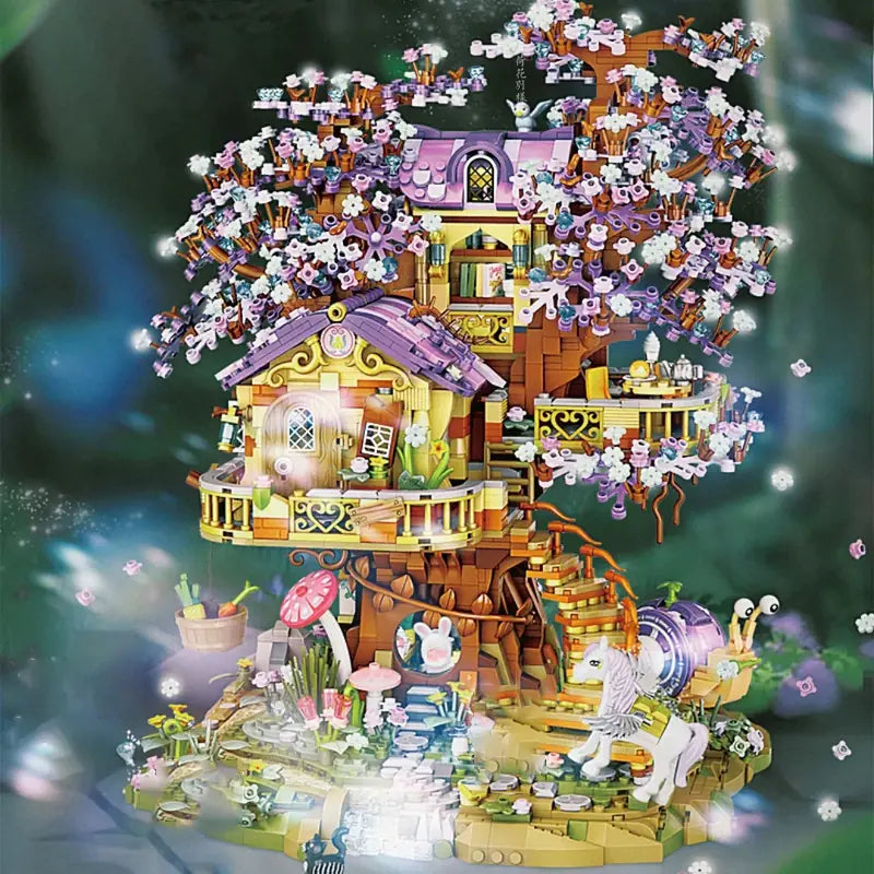 Large Elven Tree House Handassembled Building Toy Sorceress Sanctuary