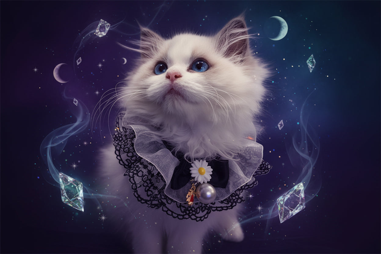 Black Fairy Pet Scarf with Lace Details Sorceress Sanctuary