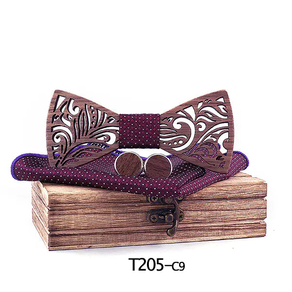 Wooden Bow Tie Set