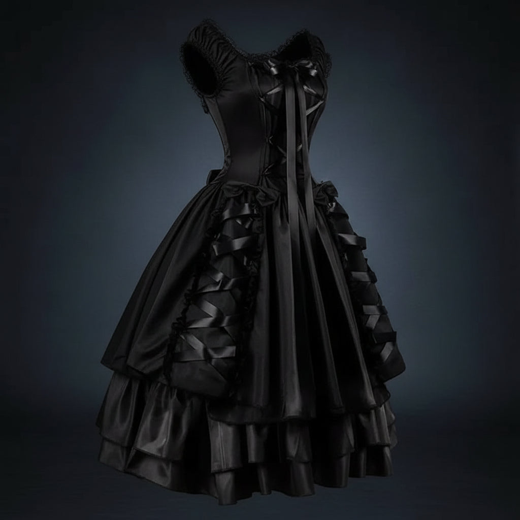 Gothic High Waist Dress Sorceress Sanctuary