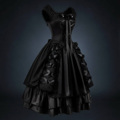 Gothic High Waist Dress Sorceress Sanctuary