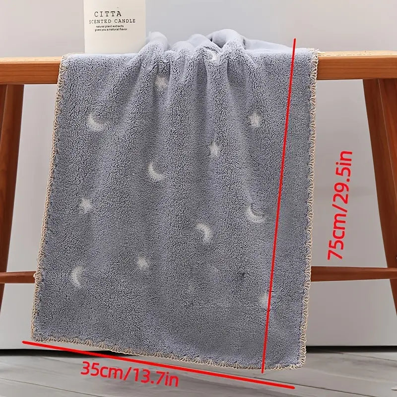 2 Embroidered Soft Towels | Star & Moon