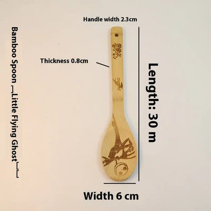 Engraved Bamboo Spoon Spooky Set