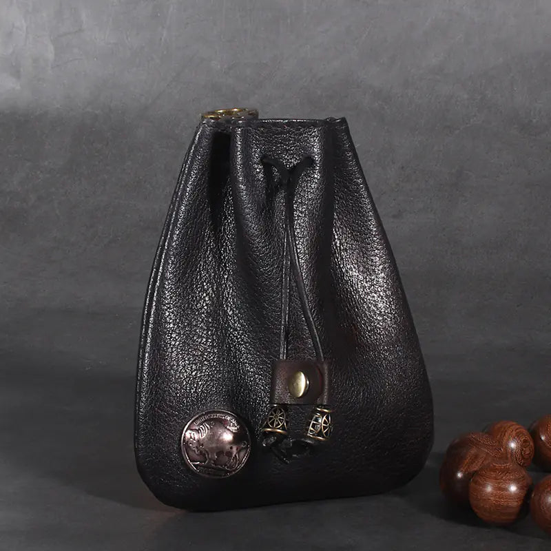 Antique Leather Coin Bag