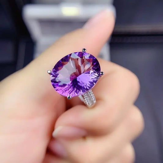 Purple Zircon Amethyst Ring