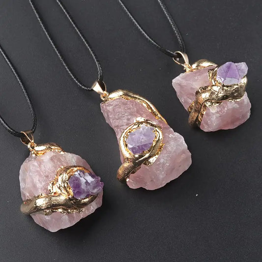 Gilded Crystal Stone Necklace