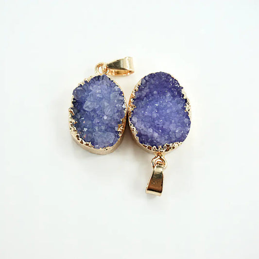 Natural Stone Crystal Cluster Pendant Necklace