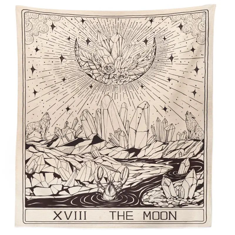 Mystical Tarot Moon Tapestry