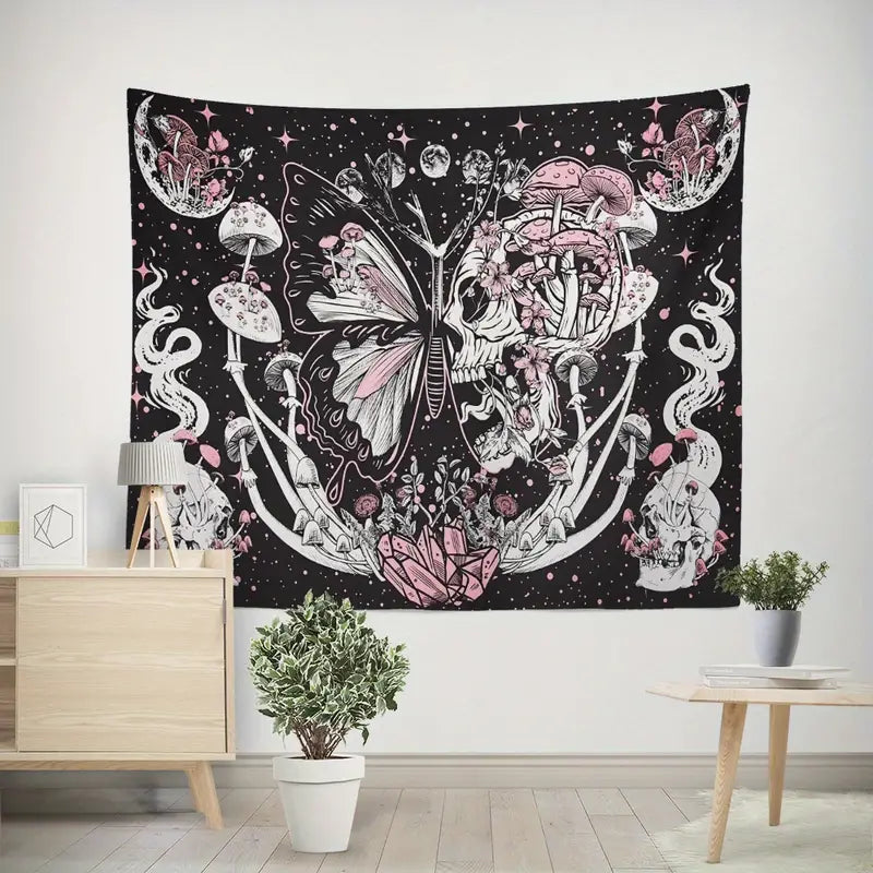 Mushroom Skull Tapestry