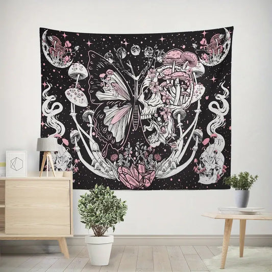 Mushroom Skull Tapestry
