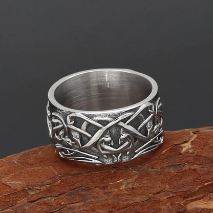 Nordic Wolf Celtic Ring