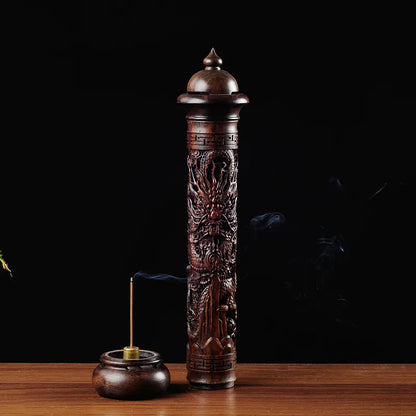 Ebony Dragon Incense Cylinder