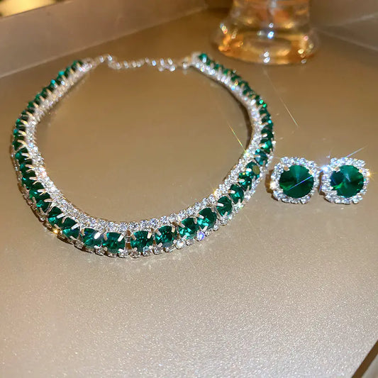 Elegant Crystal Necklace & Earring Set